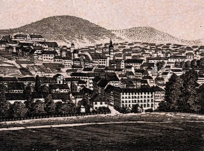 Baden Baden (Baden-Baden), Alemania: vista de la ciudad (Vista General). en “El mundo ilustrado 168 vistas” Sin fecha (finales del siglo XIX) de Unknown artist