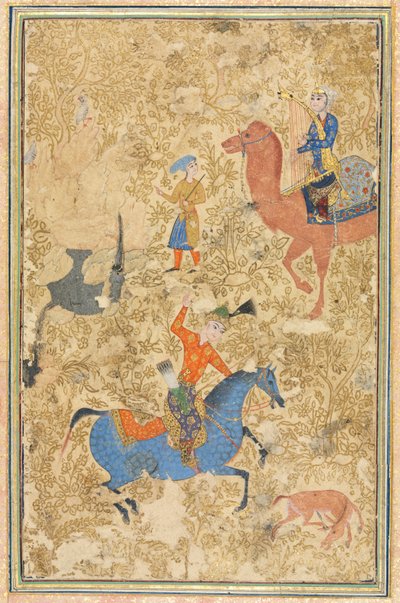 Bahram Gur y Azada, de un Shahnama (Libro de los Reyes) de Firdausi (940-1019 o 1025) de Unknown artist
