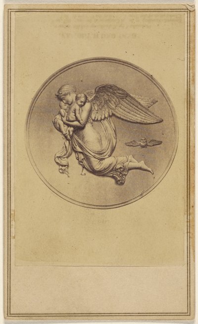 [Bajorrelieve que representa a un ángel llevando a dos bebés] de Unknown artist