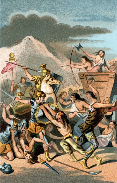 Batalla de Aix: invasión de los cimbros y teutones del 110 al 102 a.C. Los teutones fueron derrotados por Cayo Mario el sabio, cónsul romano. de Unknown artist