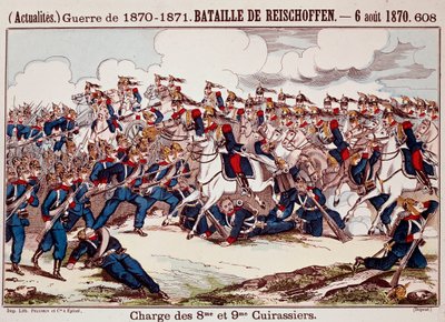 Batalla de Worth, el 6 de agosto de 1870 en las primeras etapas de la Guerra Franco-Prusiana (Grabado) de Unknown artist