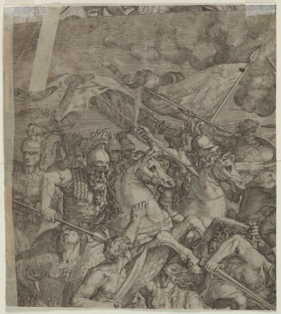 Batalla del Puente Milvio (fragmento) (verso) de Unknown artist