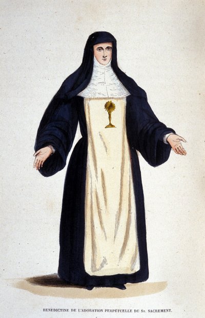 Benedictina de la adoración perpetua del Santísimo Sacramento, una orden fundada por Catalina de Bar en París en 1654. de Unknown artist