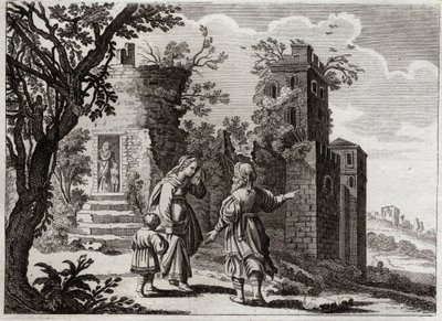 Biblia de Royaumont, Antiguo Testamento: Ismael cazando. Cuando Sara vio que Ismael, el hijo de Agar, trataba mal al pequeño Isaac, pidió a Abraham que la enviara de vuelta con su hijo, para que Isaac fuera el único heredero según las promesas de Dios. Ilu de Unknown artist