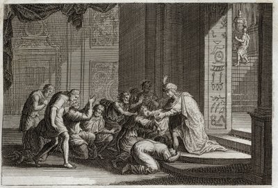 Biblia de Royaumont, Antiguo Testamento: José es reconocido por sus hermanos. Ilustración de 1811 de Unknown artist