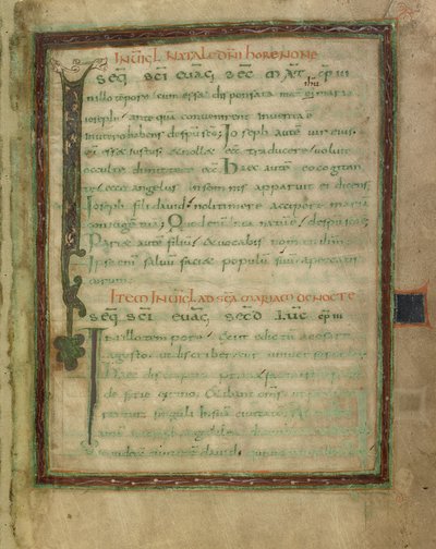 Bifolio de un leccionario evangélico (fols. 5 y 12) de Unknown artist