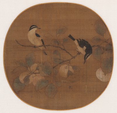Birds on a Peach Branch de Unknown artist