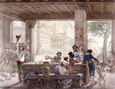 Bistró en Roma alrededor de 1820 de Unknown artist