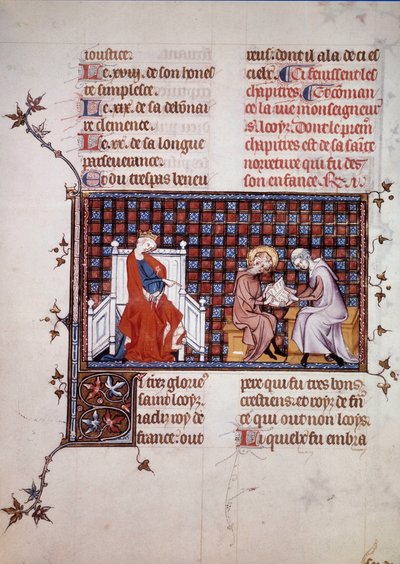Blanca de Castilla, Reina de Francia, dirigiendo la educación de su hijo Luis IX (San Luis) de Unknown artist