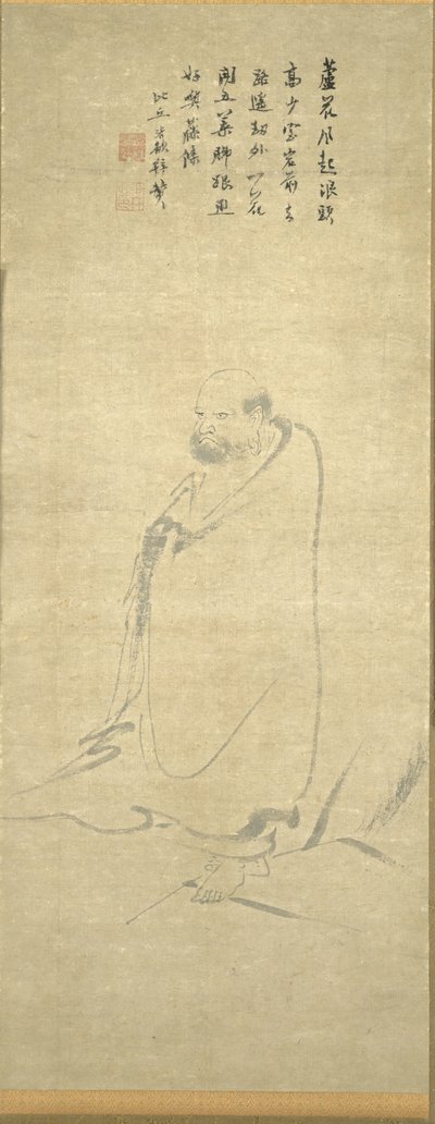 Bodhidharma cruzando el Yangzi en un junco de Unknown artist