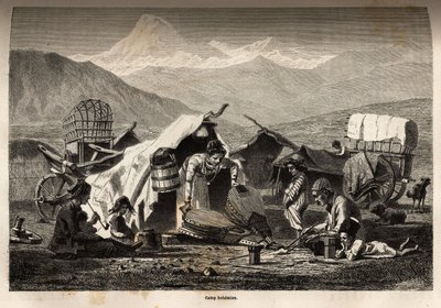 Campamento bohemio. Grabado para ilustrar el viaje en las provincias del Cáucaso, por Basile Vereschaguine, en 1864-1865, publicado en “Le tour du monde, nouveau journal des voyages”, editado por Edouard Charton de Unknown artist