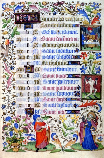 Libro de horas del siglo XV. El mes de enero. Milán, Biblioteca Trivulziana. de Unknown artist