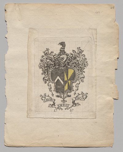 Exlibris: Leonard Smelt, Esq. de Unknown artist