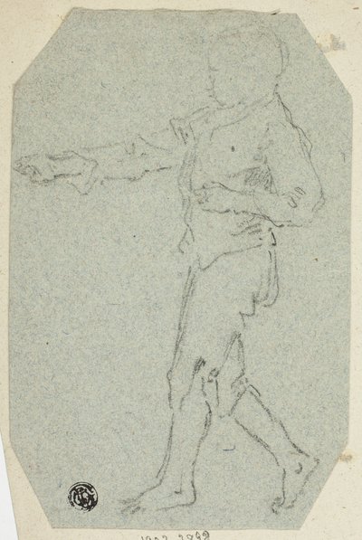 Niño caminando de perfil de Unknown artist