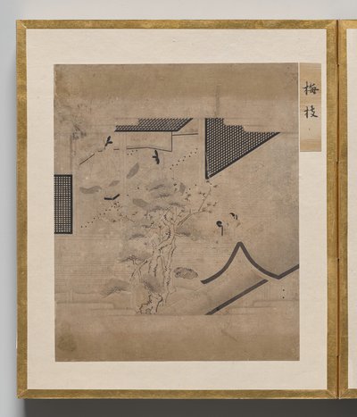 Rama de ciruela del Álbum de ilustraciones para el cuento de Genji de Unknown artist