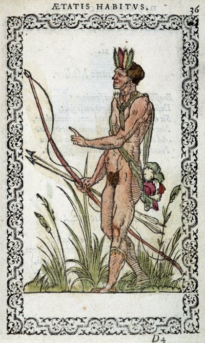 Brasileño en "Hábitos y efigies", por Jean Sluperius en 1572 de Unknown artist