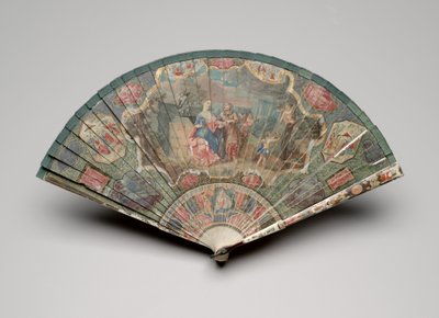 Abanico brisé con una adivina y motivos de chinoiserie de Unknown artist