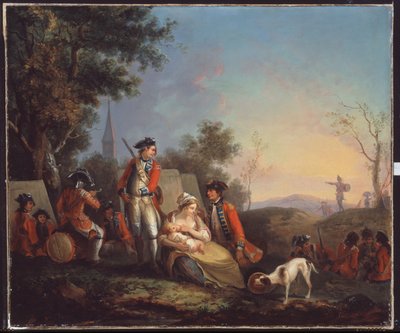 Infantería británica de un regimiento real en un campamento de Unknown artist
