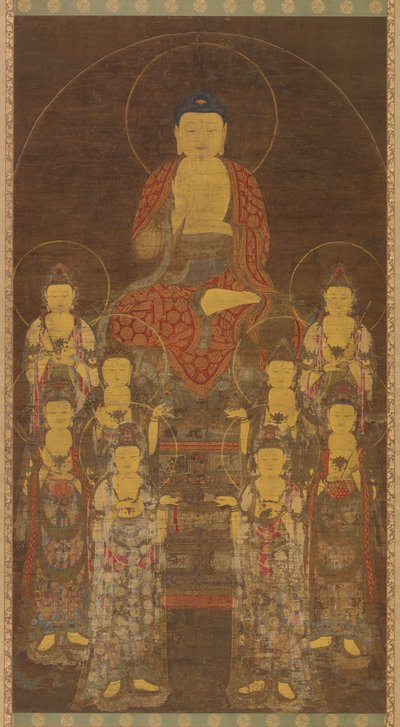 Buda Amitabha (Amita) y los ocho grandes bodhisattvas de Unknown artist