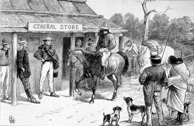 Tienda en el campo en Australia, circa 1880 de Unknown artist