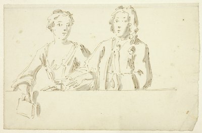 Pareja de medio busto de Unknown artist