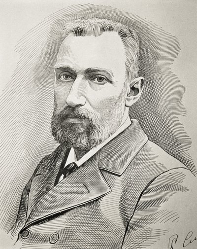 CURIE, Pierre (1859-1906). Físico francés. Retrato de 1898. Grabado. de Unknown artist