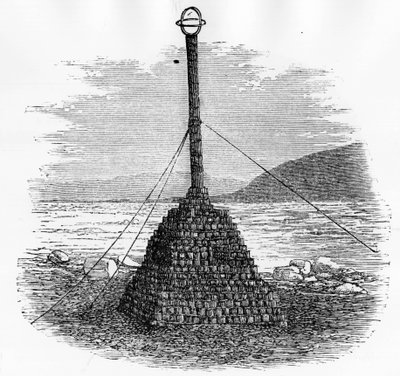 Cairn y buzón en el polo norte - Georges S. Nares, Un viaje al mar polar, París: Hachette de Unknown artist