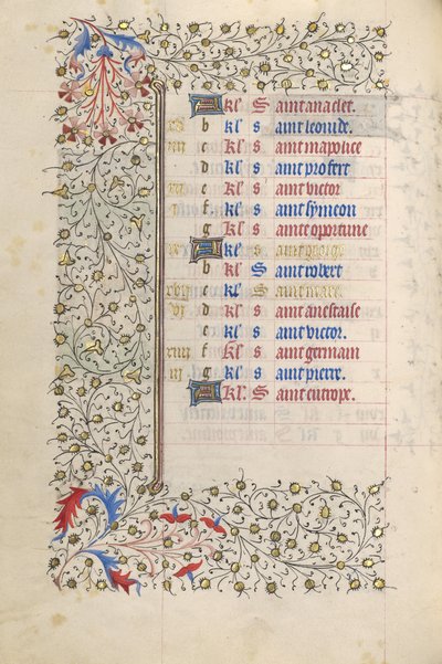Calendario de Unknown artist