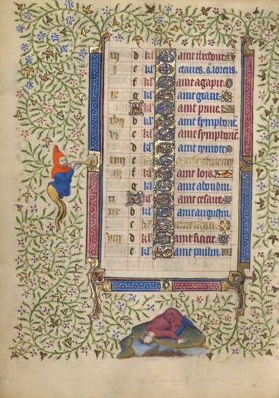 Página del calendario de agosto continuación de Unknown artist