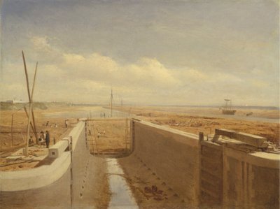 Canal en construcción, posiblemente el Canal de Bude de Unknown artist