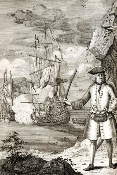 El Capitán Henry Avery tomando uno de los barcos del Gran Moghul de Unknown artist