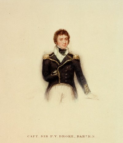 Capitán P.V. Broke, Royal Navy, principios del siglo XIX (grabado coloreado) de Unknown artist