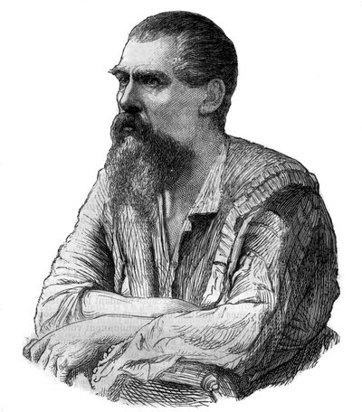 Capitán Richard Burton, explorador británico, escritor, soldado y diplomático - Retrato del explorador británico, escritor y lingüista Sir Richard Francis Burton (1821-1890) - Grabado en “Picturesque History of Great Voyages in the Nineteenth Century”. 187 de Unknown artist