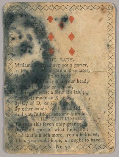 Tarjeta con verso de Unknown artist