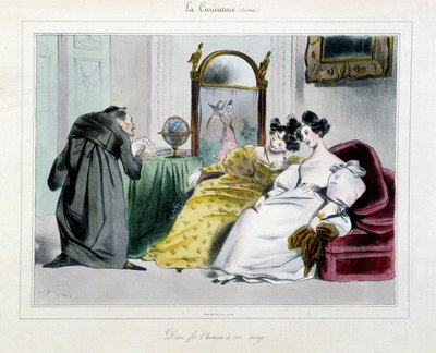 Caricatura de un sacerdote jorobado: “Dios hizo al hombre a su imagen” de Unknown artist