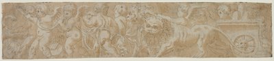 Carro tirado por leones con amorcillos (recto) de Unknown artist