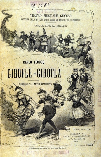 Charles Lecocq "Giroflé - Girofla". Portada de la partitura. de Unknown artist