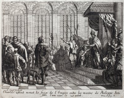 Carlos V (1500-1558) entregó el faix del Imperio a Felipe II (Felipe) (1527-1598), su hijo, el 25 de octubre de Unknown artist