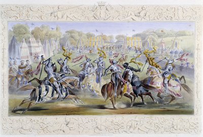Torneo caballeresco en "Caballero de Inglaterra" de J. Whatman, ed. T. M