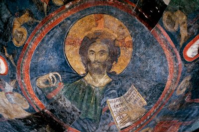 Cristo Pantocrátor - Anónimo - Siglo XIII - Fresco - Iglesia de Boyana, Sofía, Bulgaria de Unknown artist