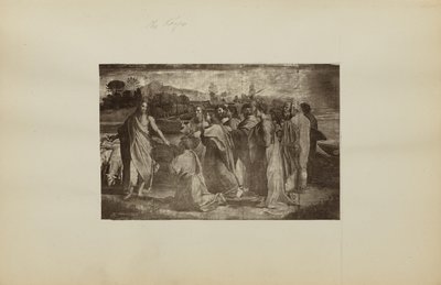 ["El encargo de Cristo a Pedro (Mateo 16:18-19, Juan 21:15-17)" por Raphael]. de Unknown artist