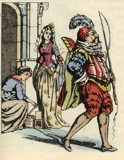 Cenicienta libera a los ratones que se convierten en caballos y a una rata como cochero. Ilustración del cuento de Charles Perrault “Cenicienta o La pequeña zapatilla de cristal”. de Unknown artist