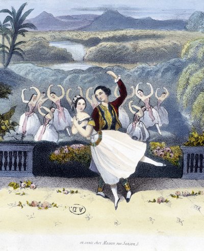 Danza clásica: romántica - dibujo, n.d. de Unknown artist