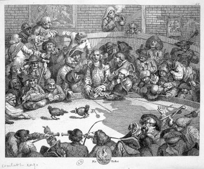 Pelea de gallos - grabado de Unknown artist