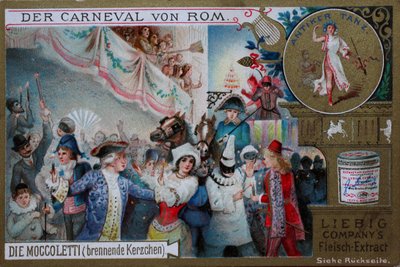 Serie de cuadros de colección El Carnaval de Roma, los Moccoletti, velas encendidas de Unknown artist