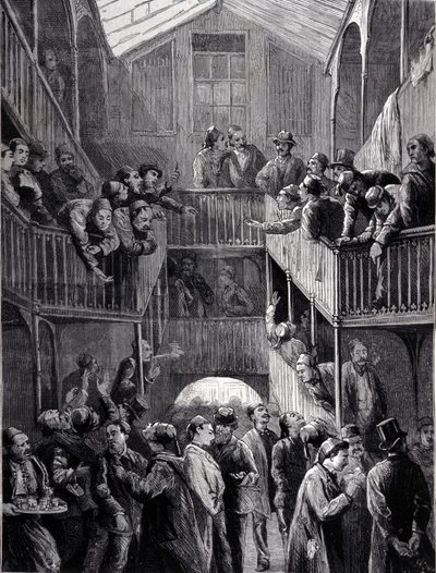 Constantinopla: la bolsa en el suburbio de Galata en 1878. de Unknown artist