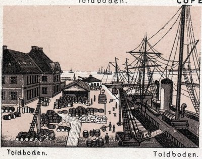 Copenhague, Dinamarca: vista de Toldboden (puerto). en "El mundo ilustrado 168 vistas" Sin fecha (finales del siglo XIX) de Unknown artist