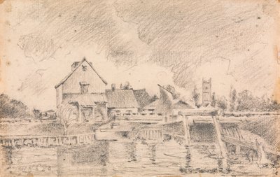 Copia del cuadro de Constable, Esclusa y molino de Dedham de Unknown artist