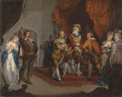 Cordelia defendida por el Conde de Kent, de "El Rey Lear" de Shakespeare, I, i de Unknown artist