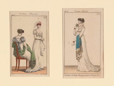 Placas de moda "Costume Parisien" de Journal des Dames et Des Modes y Costume Parisien (La revista de las damas y la moda) de Unknown artist